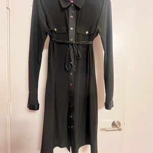 White House Black Market Black Long Sleeve Dress